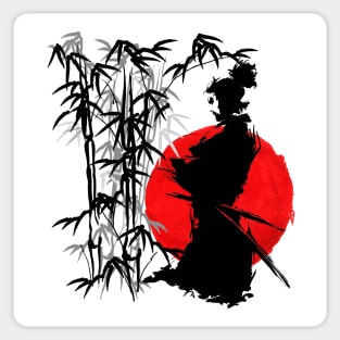 Samurai ninja, bamboo, flag | Japanese aesthetic art, Japan retro vintage Sticker